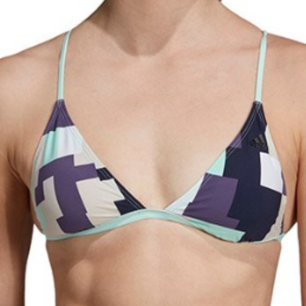 NWT Adidas Volleyboll Bikini Top | Purple & Turquoise| DQ3217 | Size S | Swim